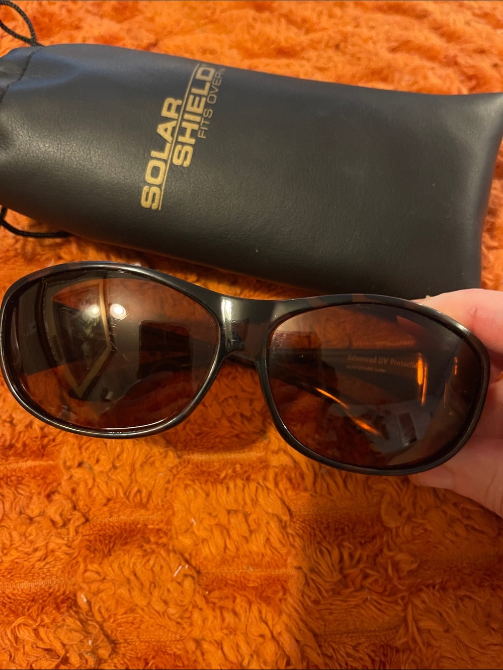 Solar Shield Fitovers - Classic Tortoise Frame Amber Brown Women's Sunglasses